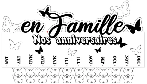[DIG001] Fichier numérique – Calendrier des anniversaires "En Famille"